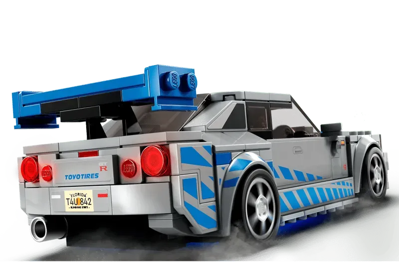 Lego Nissan Skyline GT-R (R34) rear view.