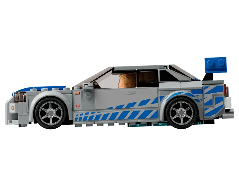 Lego Nissan Skyline GT-R (R34) side view.