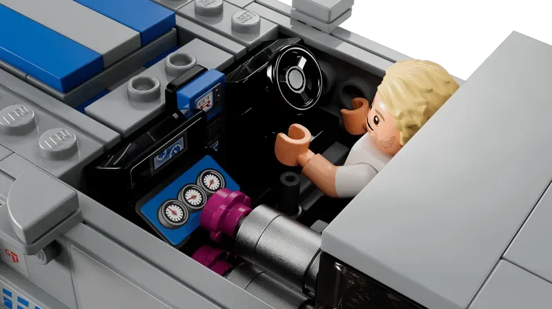 Lego Nissan Skyline GT-R (R34) interior detail.