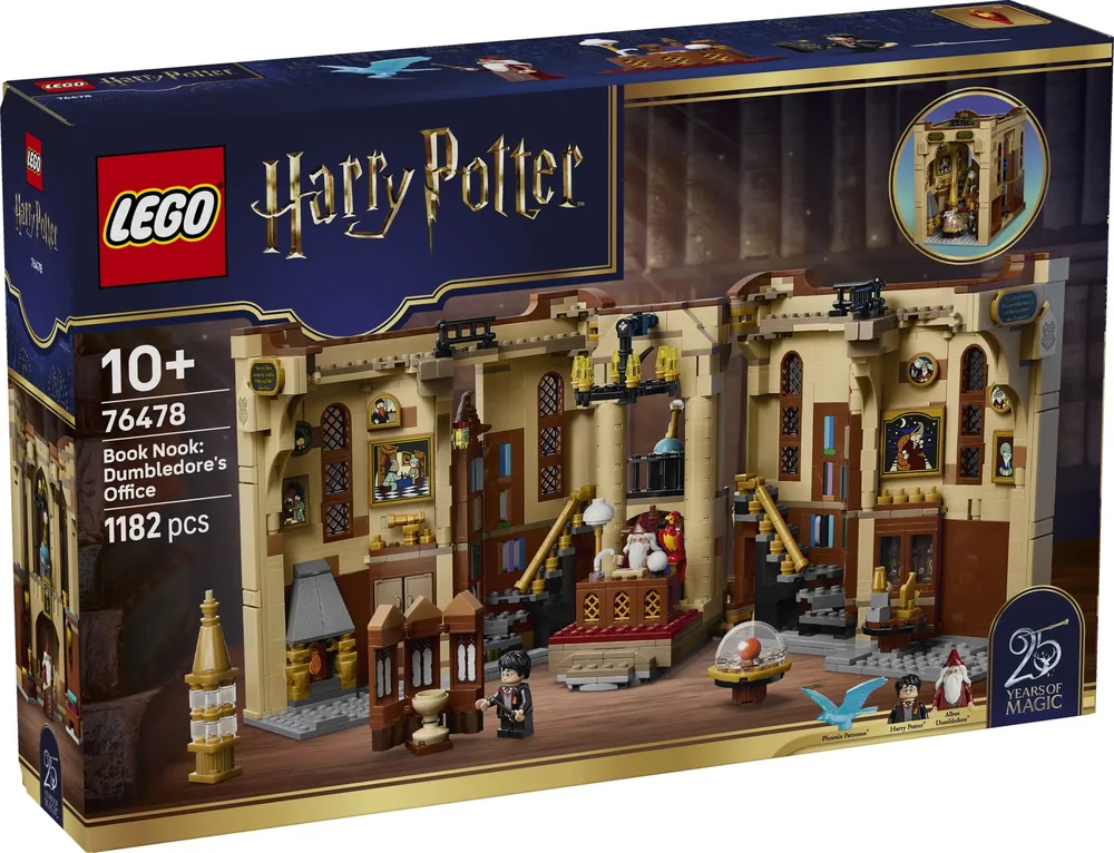 Front of the LEGO Harry Potter Dumbledore's Office Book Nook set box.