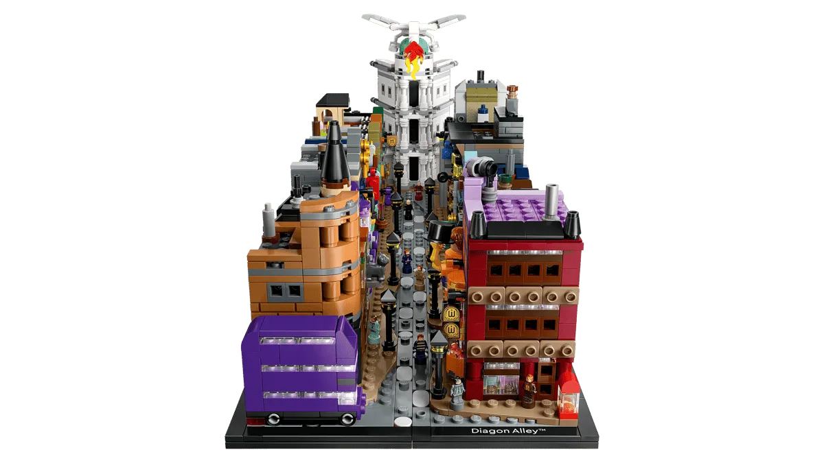 Aerial view of V-shaped Diagon Alley.