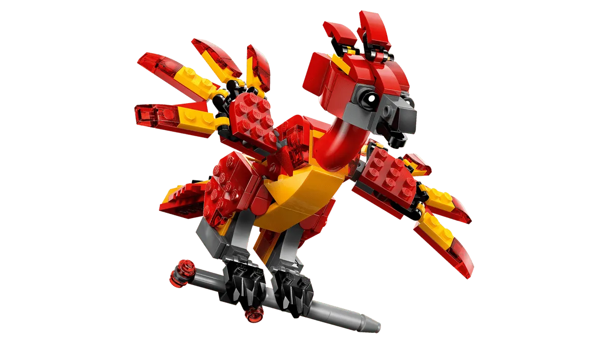 Fawkes in a dynamic flying pose.