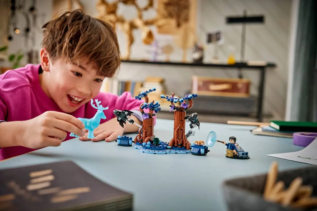 Child playing with set