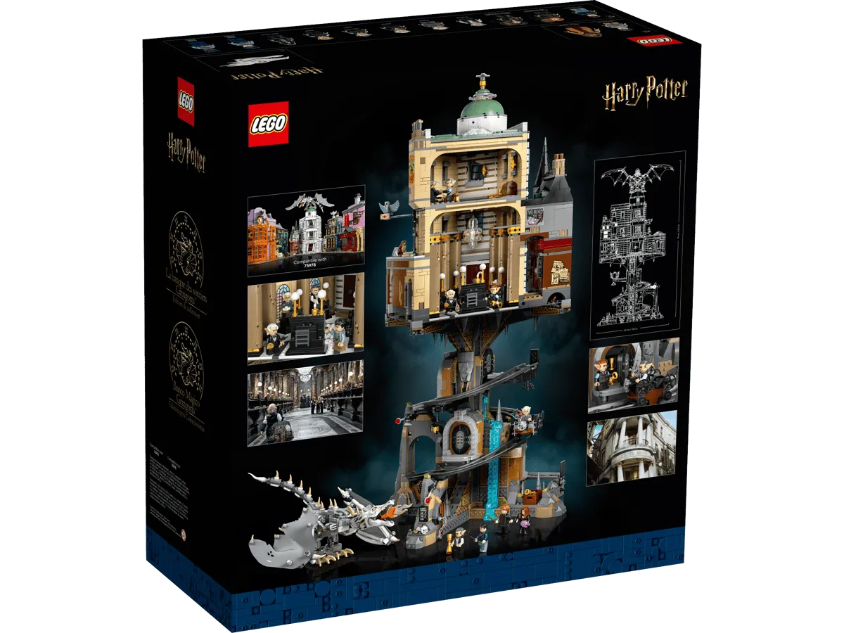 LEGO Harry Potter Gringotts Wizarding Bank box back.