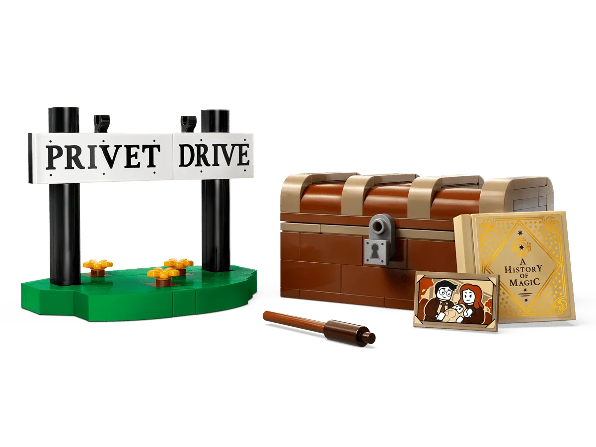 Privet Drive sign and chest.
