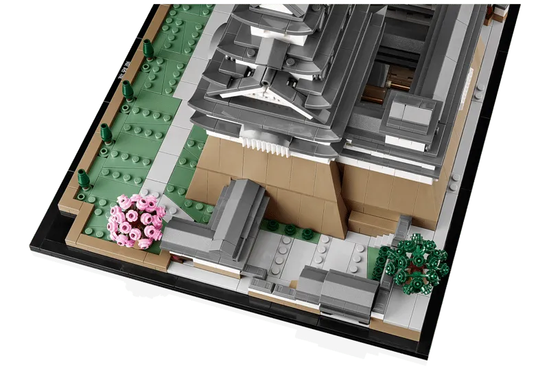 LEGO Himeji Castle landscaping detail.
