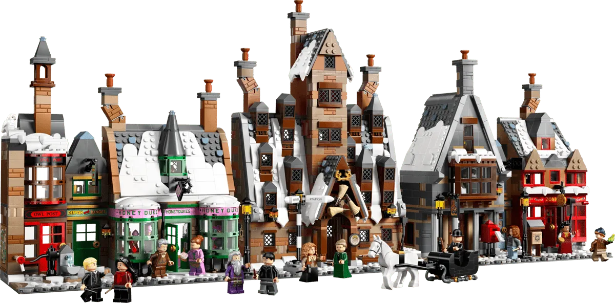 Assembled Hogsmeade Village set.