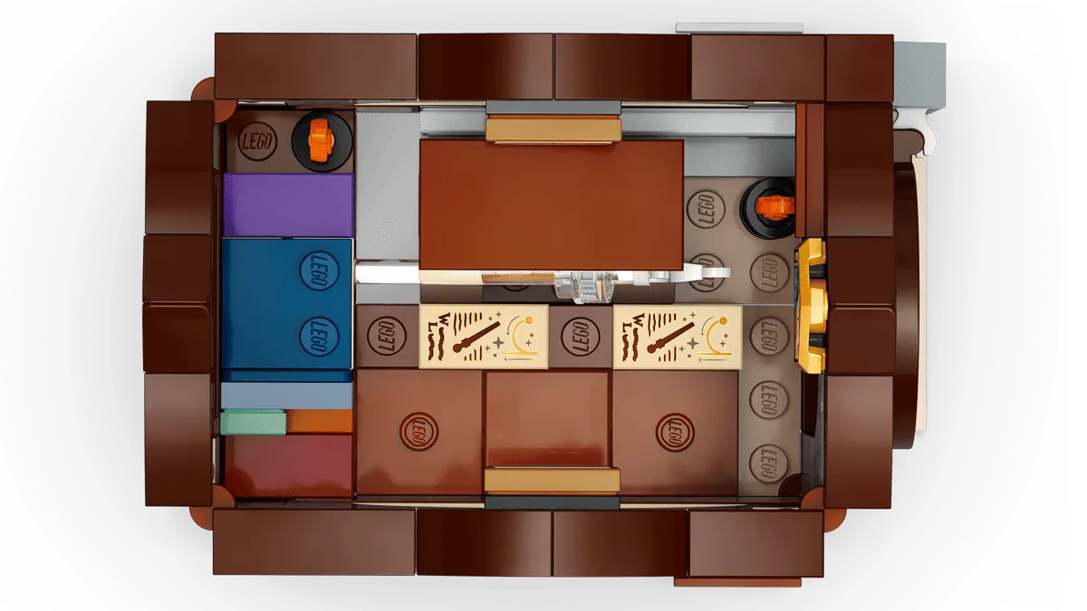 Top-down view of folded Charms Class set.