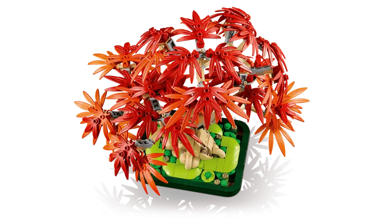 Overhead view of the LEGO Maple Tree's dense foliage.