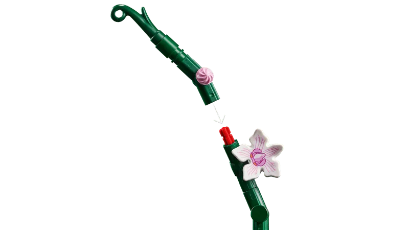 LEGO Orchid bud and connection point.