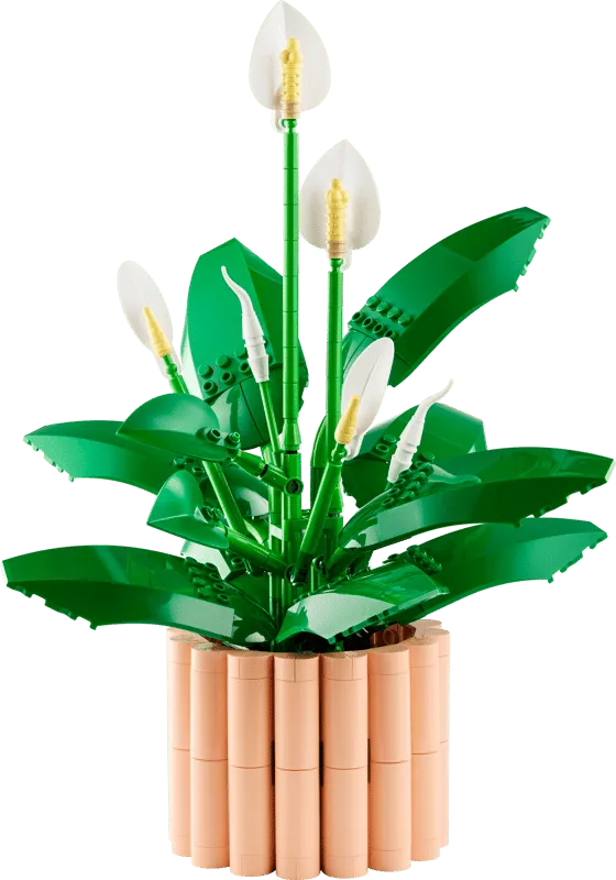 Angled view of assembled LEGO Peace Lily.