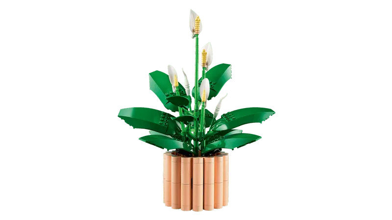 Front view of assembled LEGO Peace Lily.