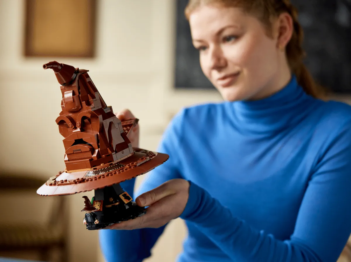Person holding Talking Sorting Hat