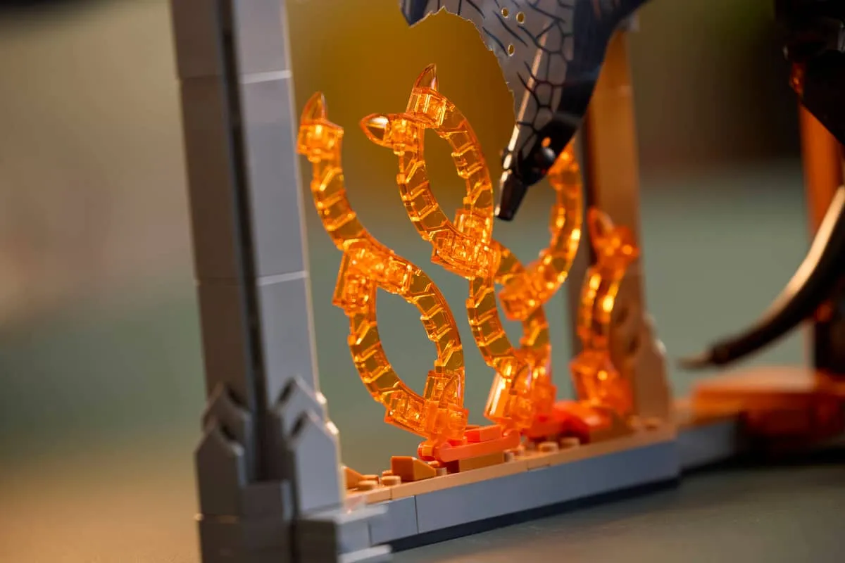 Close-up of Balrog flame elements.