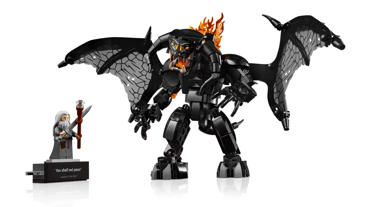 Balrog and Gandalf figures isolated.