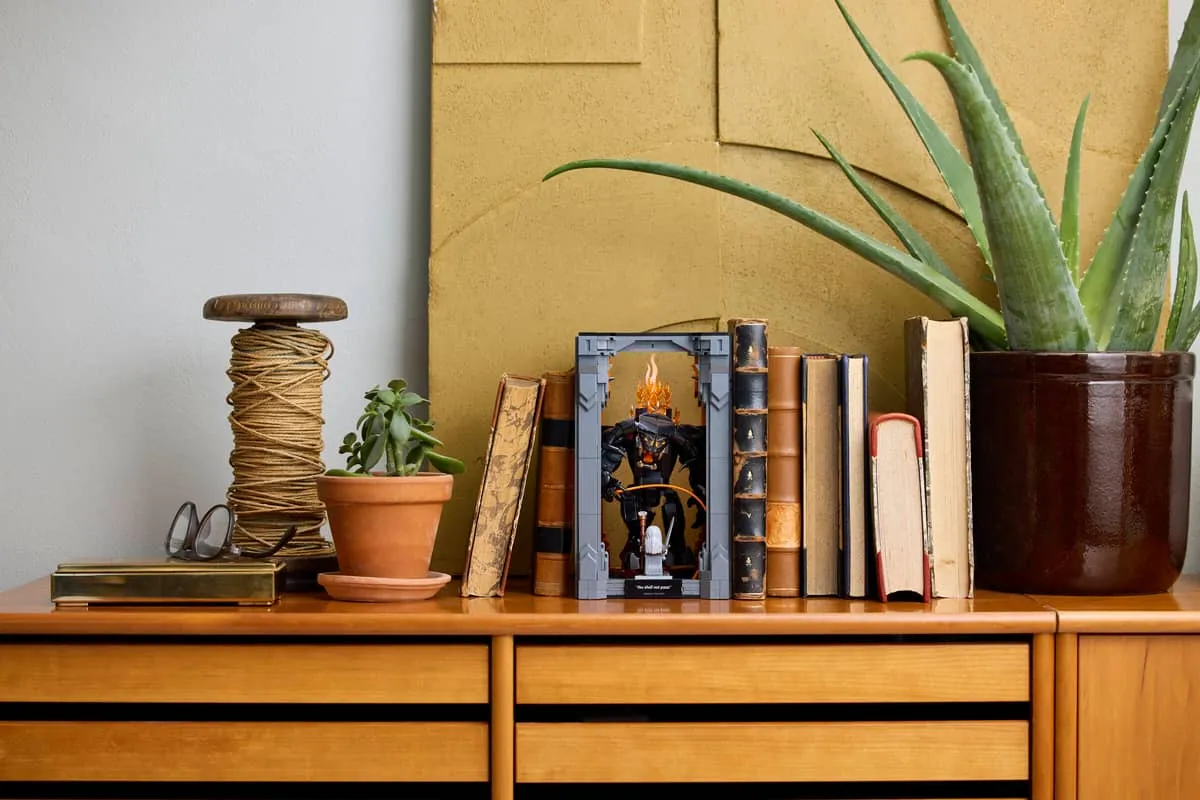 Balrog Book Nook on shelf with books.