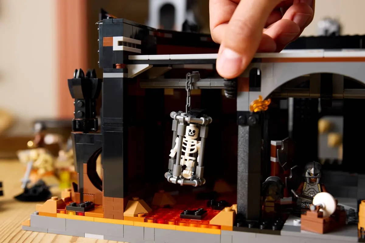 Adjusting Barad-dûr skeleton cage.