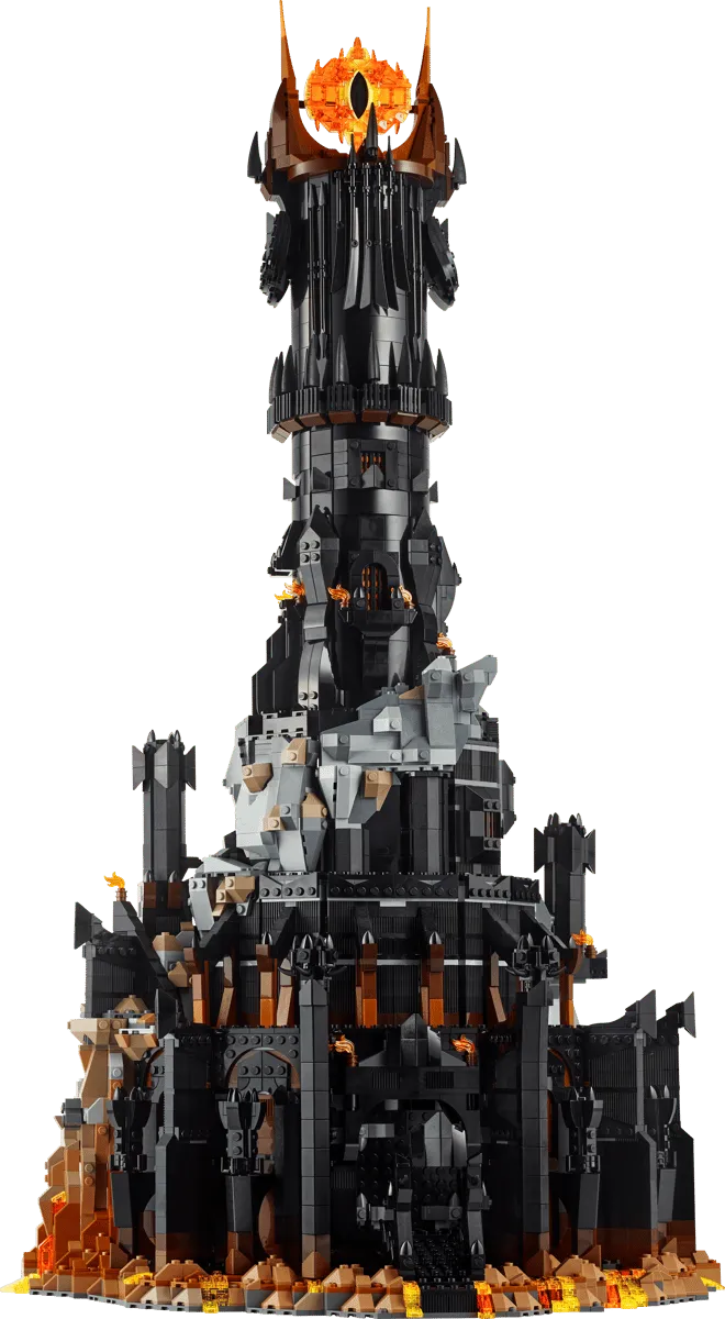 Assembled Lego Barad-dûr external.