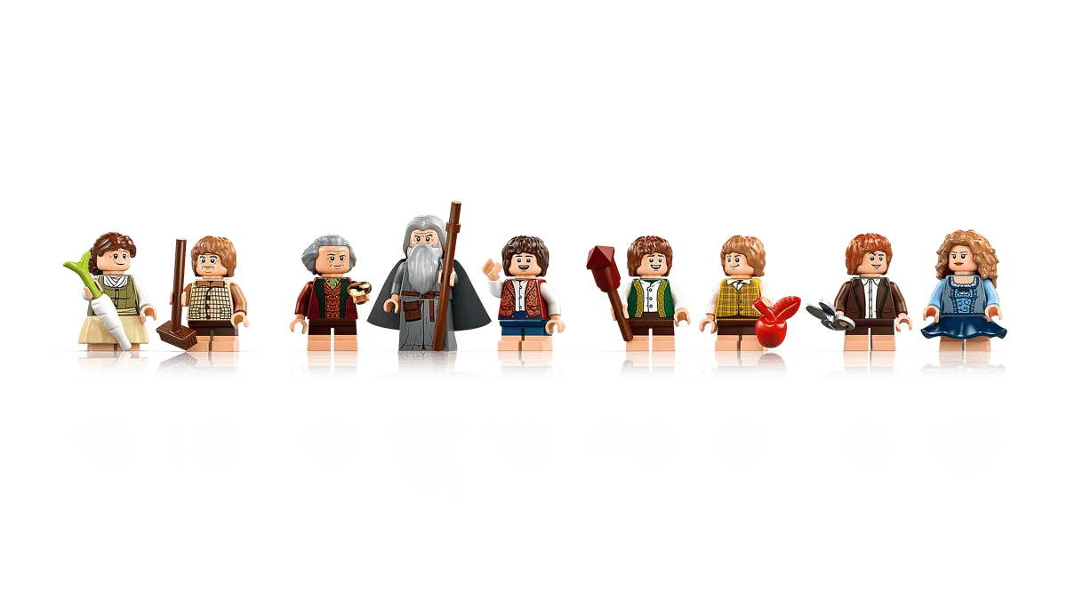 The Shire minifigure lineup.