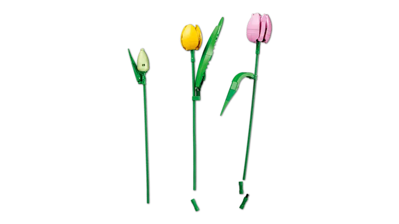Individual LEGO tulip variations.
