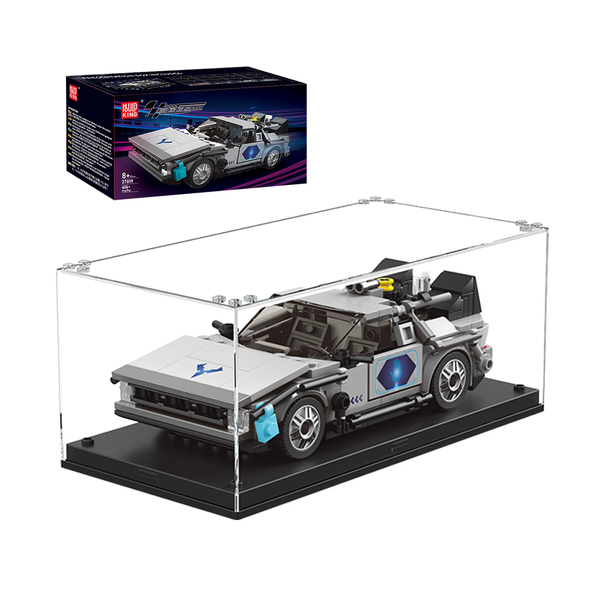 DeLorean model in display case
