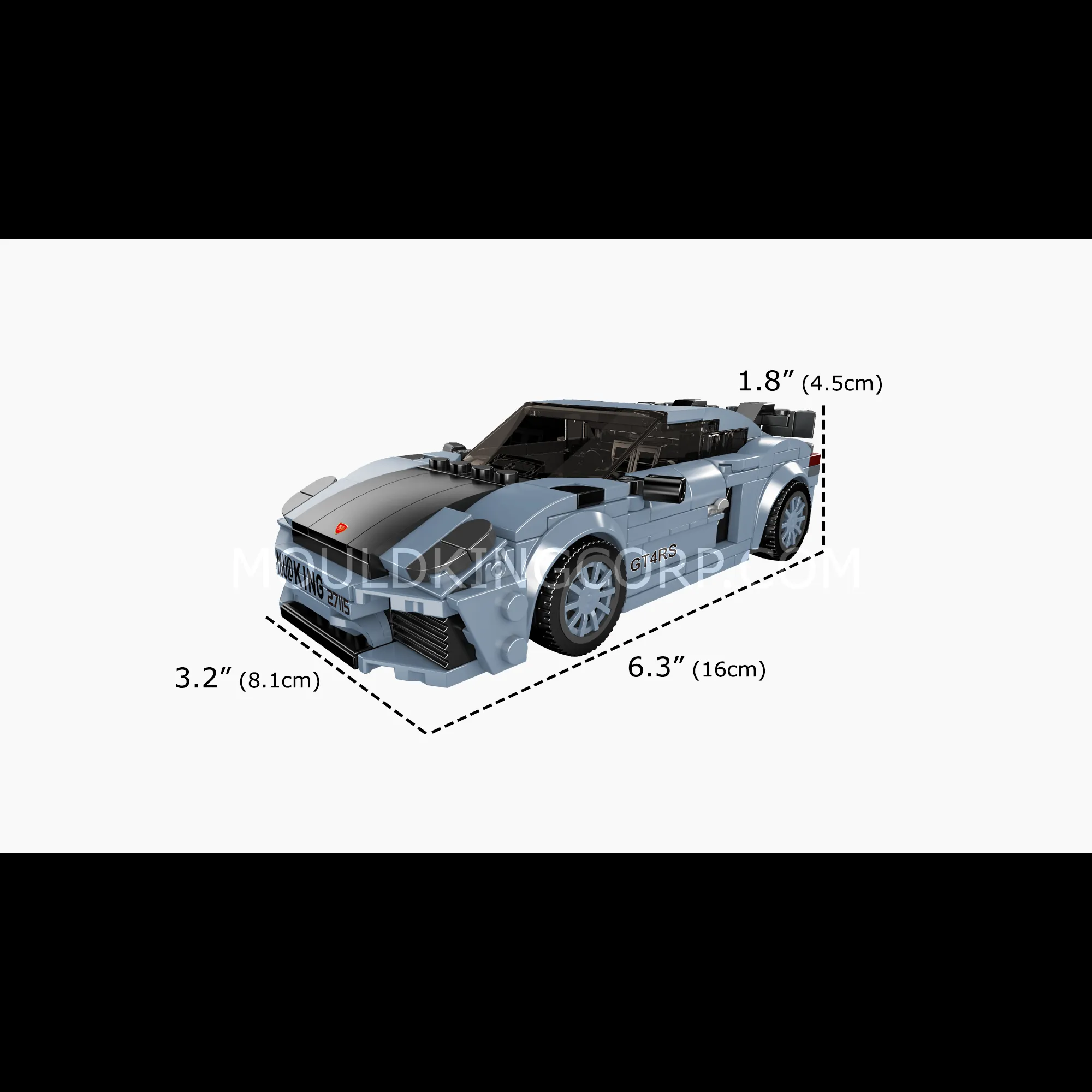 Mould King car models on reflective surface