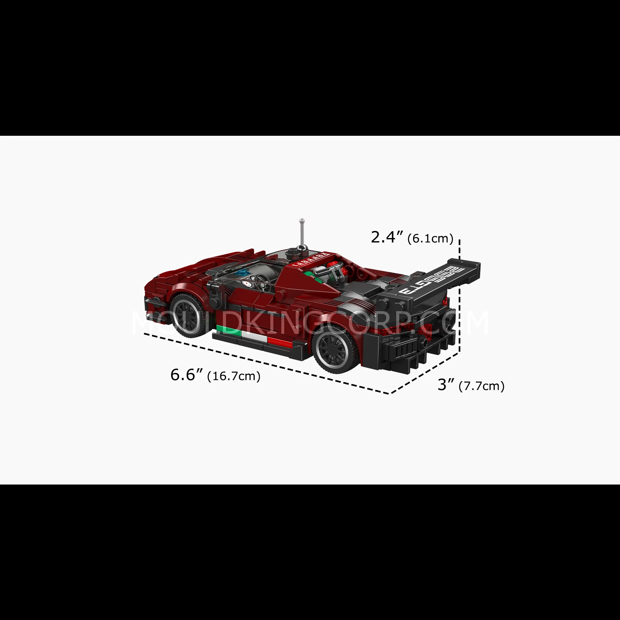 Supercar model dimensions.