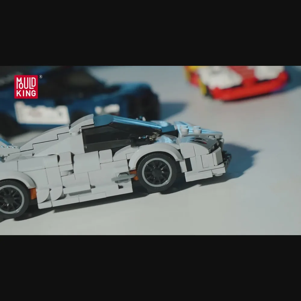 Grey Mould King GTR Longtail Racing Car.