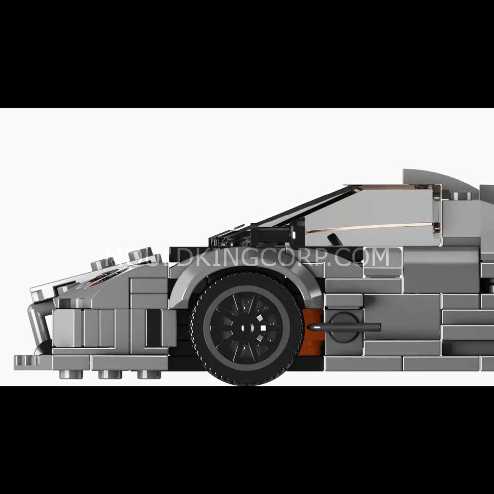 Sleek side view of the supercar.