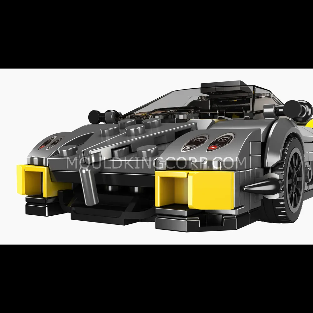 Supercar front fascia close-up.