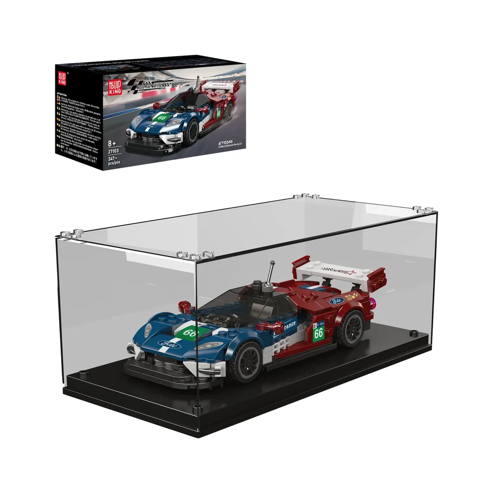Mould King LeMans Endurance Racing Car 27103 with packaging and display case