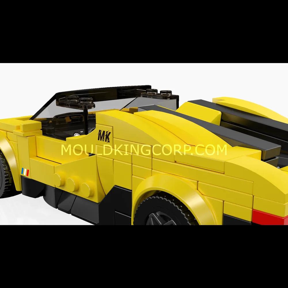 Supercar rear-mid detail.